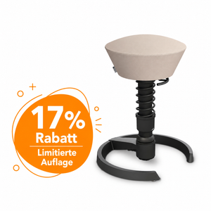 Aeris Swopper mit Gleiter (Schwarz) – Ergonomischer Sitzhocker für aktives Sitzen
