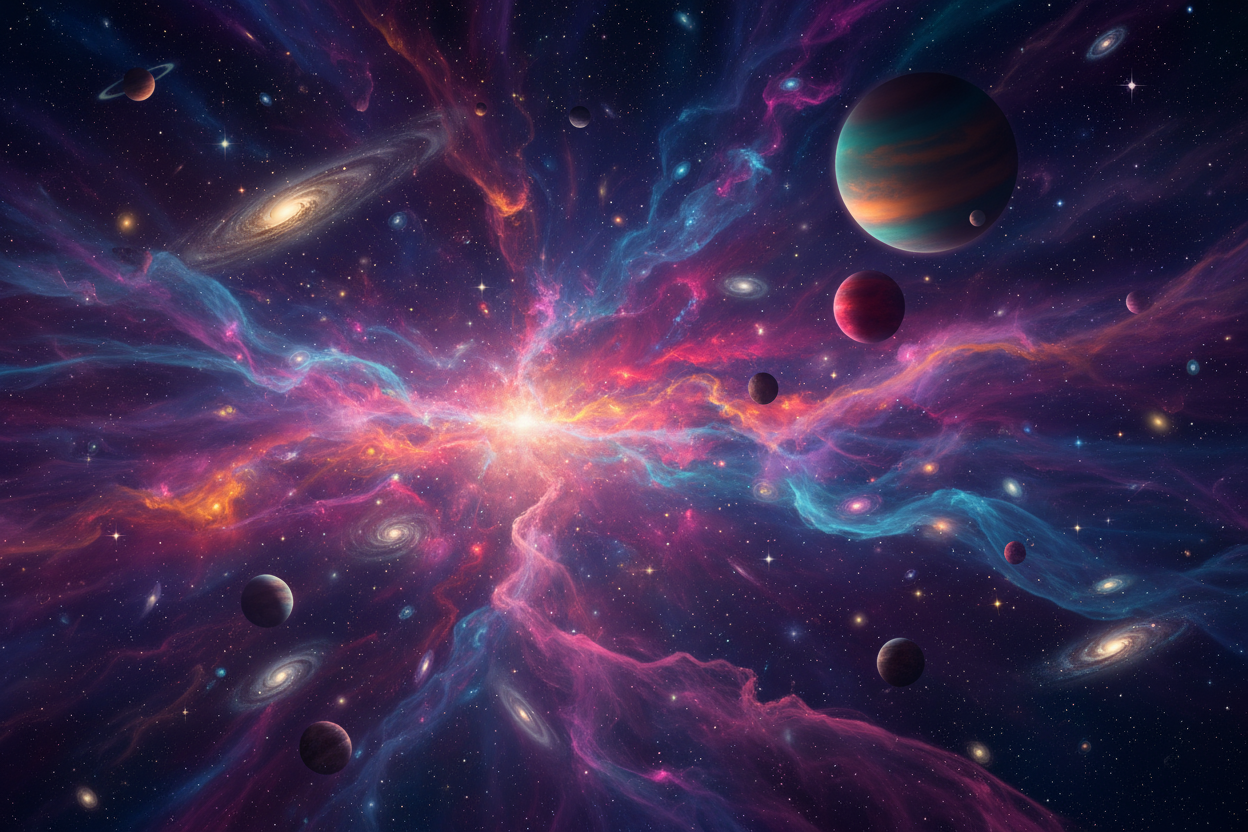 a colorful pitcture which is also spacey