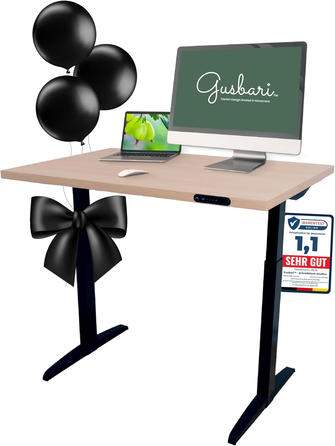 Linak - Linak Gusbari Standing Desk - Secret Deal - Desk - 112 x 77cm - Eiche - 123HomeOffice