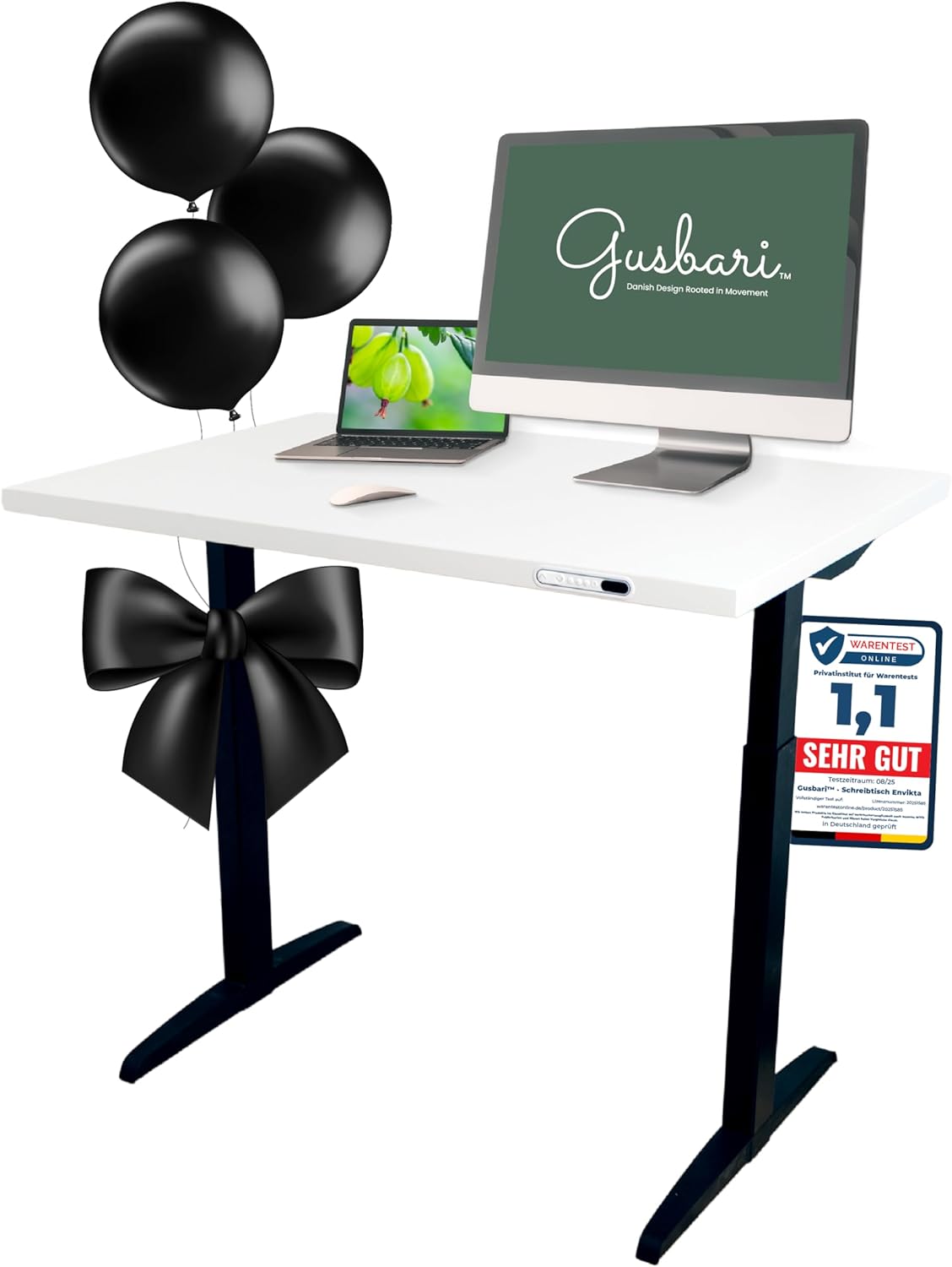 Linak - Linak Gusbari Standing Desk - Secret Deal - Desk - 112 x 77cm - Weiss - 123HomeOffice