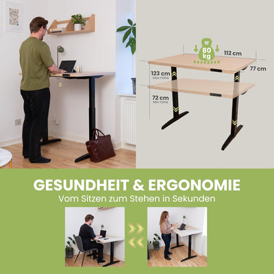 Linak - Linak Gusbari Standing Desk - Secret Deal - Desk - 112 x 77cm - Weiss - 123HomeOffice